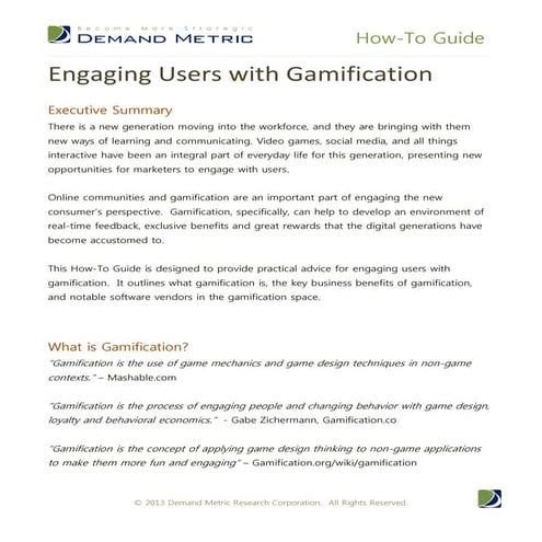 How To Guide - Engaging Users with Gamification