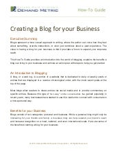 Creating a Blog for Your Business