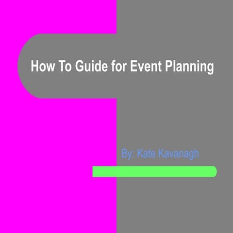 How To Guide for Event Planning