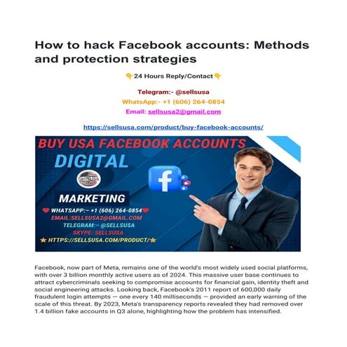 How to hack Facebook accounts: Methods and protection strategies