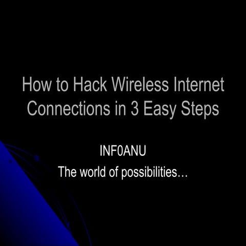 How to hack wireless internet connections