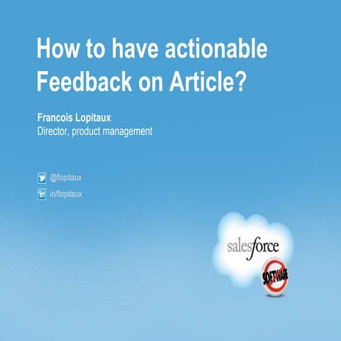 How to have actionable feedback with salesforce knowledge 