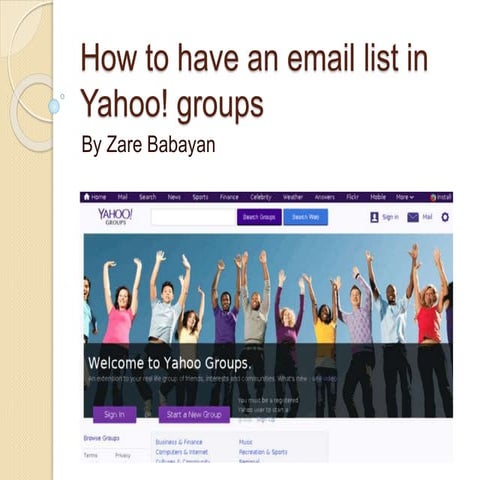 How to create a group on Yahoo.com