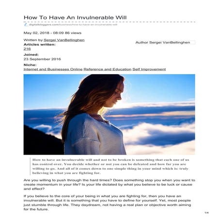 How to have an invulnerable will