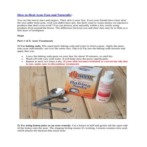 How to heal acne fast and naturally