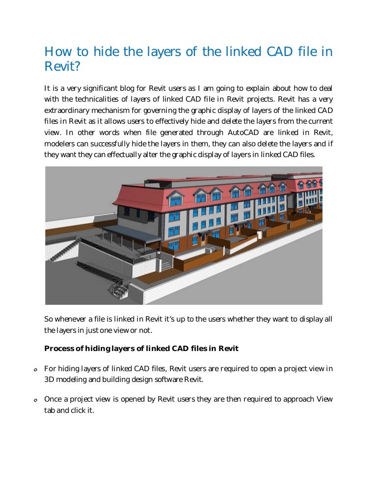 How to hide the layers of the linked CAD file in Revit?