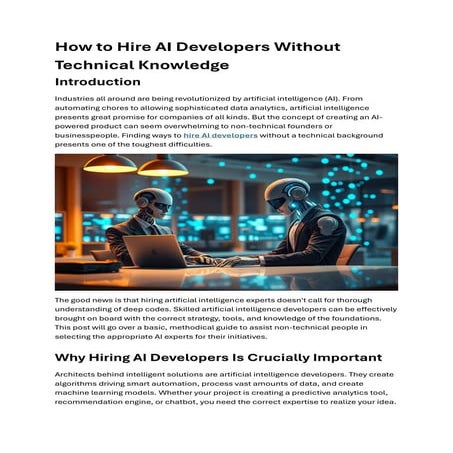 How to Hire AI Developers Without Technical Knowledge