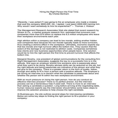 How to hire the right people