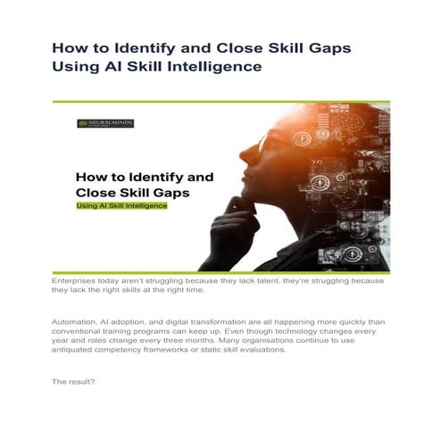 Skill Gap Analysis Understanding and Bridging Workforce Gaps | PDF
