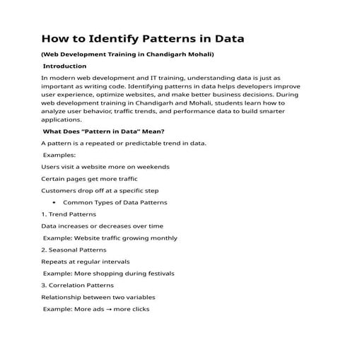 How to Identify Patterns in Data.document | DOCX