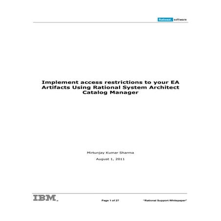 How to implement access restrictions to your EA artifacts using Rational Syst...