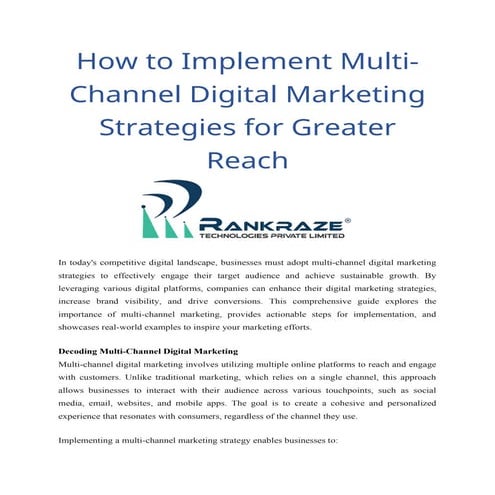 How to Implement Multi-Channel Digital Marketing Strategies for Greater ...