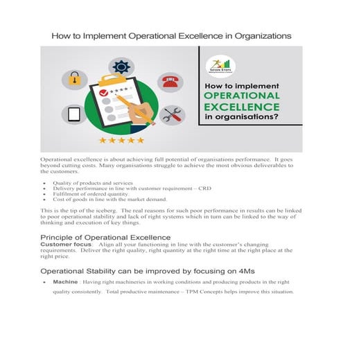How to implement operational excellence in organizations