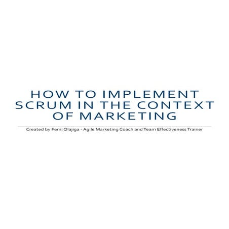 How to implement scrum in the context of marketing
