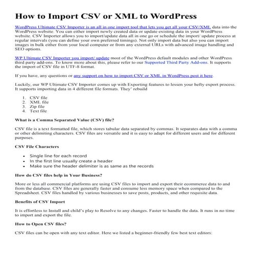 How to Import CSV or XML to WordPress.pdf