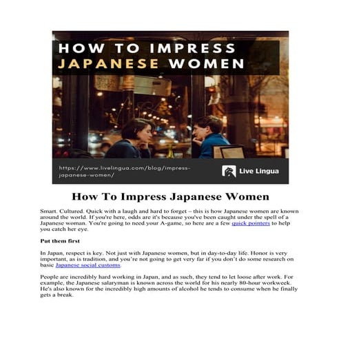 How To Impress Japanese Women