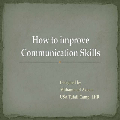 How to improve communication skills workshop