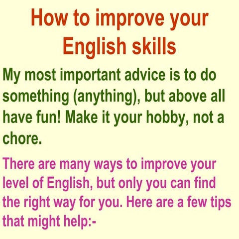 How to improve english