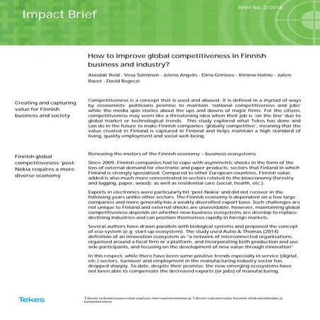 How to improve global competitiveness in finnish business and industry   teke...