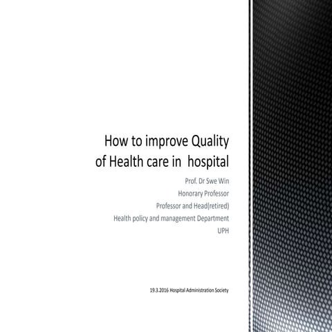 How to improve health care