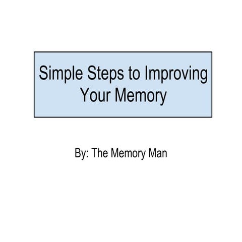 How to improve memory