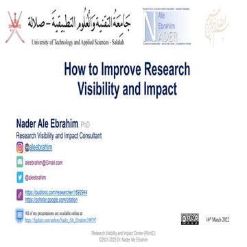 How to Improve Research Visibility and Impact