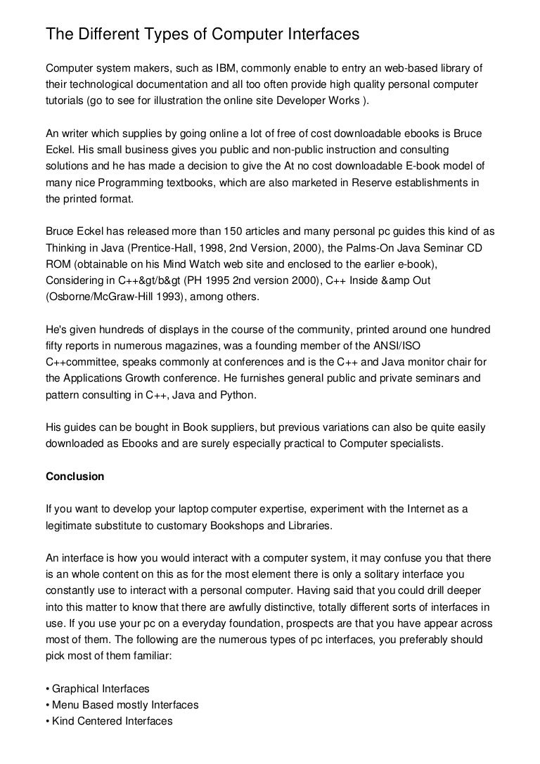 The Different Types of Computer Interfaces