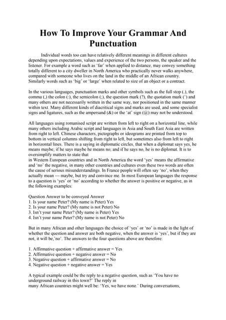 How to improve your grammar and punctuation 2003 | DOC | Programming ...