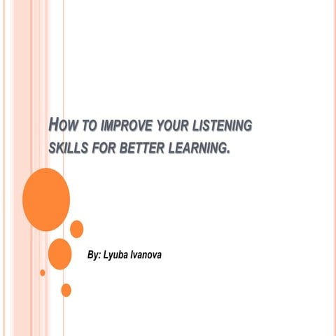 How to improve your listening skills
