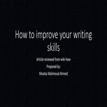 How to improve your writing skills