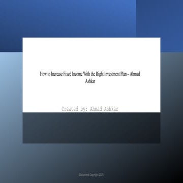 How to Increase Fixed Income With the Right Investment Plan – Ahmad ...