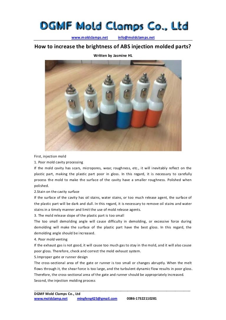 How to increase the brightness of abs injection molded parts