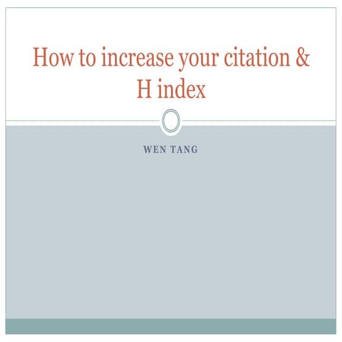 How to increase your h index and paper citation 