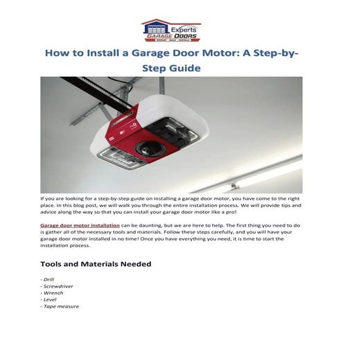 How to Install a Garage Door Motor A Step-by-Step Guide.pdf