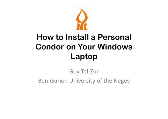 How to install a personal condor