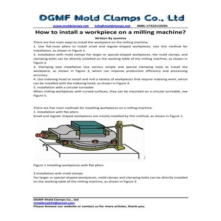 How to install a workpiece on a milling machine?