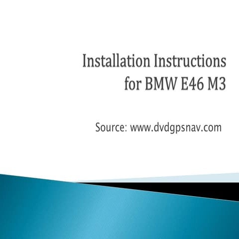 How to Install BMW E46 M3 Navigation DVD Player GPS System