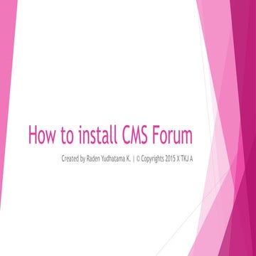 How to Install CMS Forum