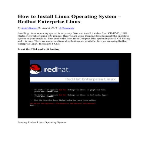 How to install linux operating system | DOCX