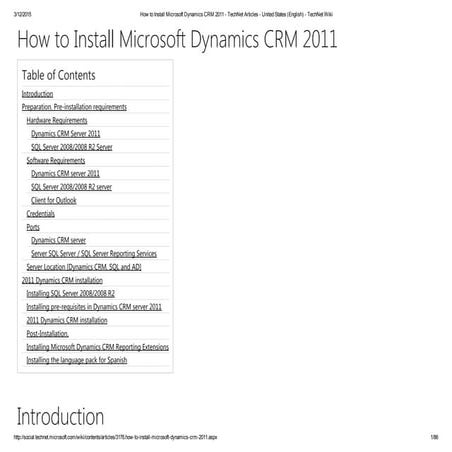 How to install Microsoft Dynamics CRM 2011