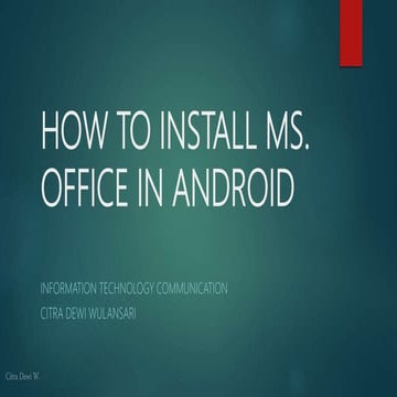 How to install ms office in android