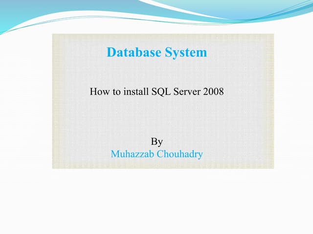 Install guid to SQL server 2008