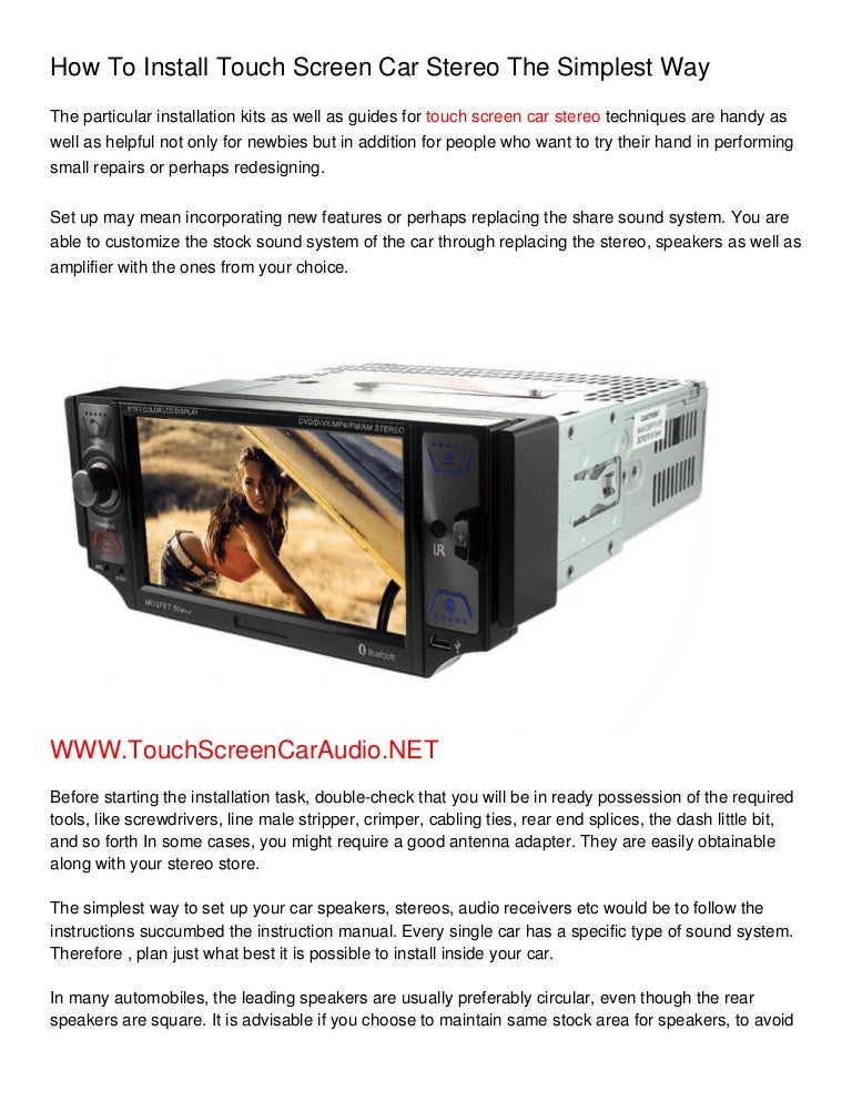 How To Install Touch Screen Car Stereo The Simplest Way
