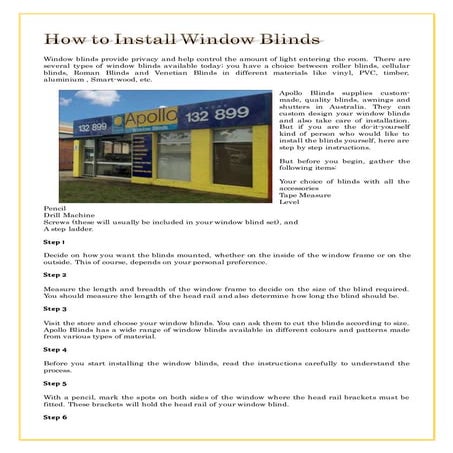How to install window blinds