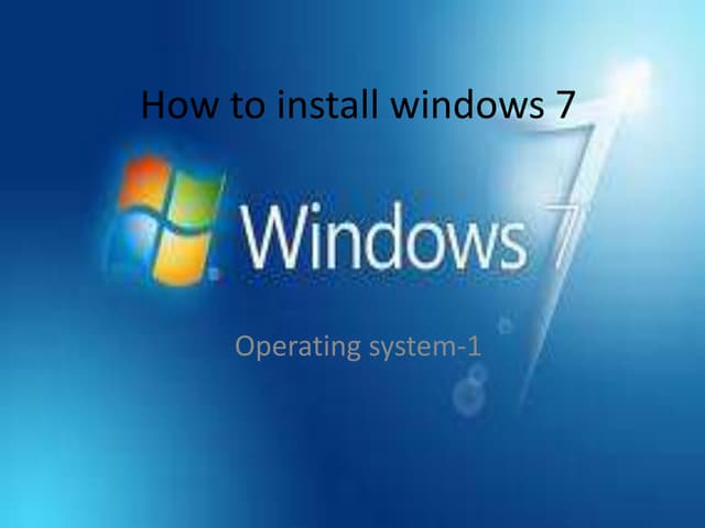 Windows 7 installation step by step | PDF