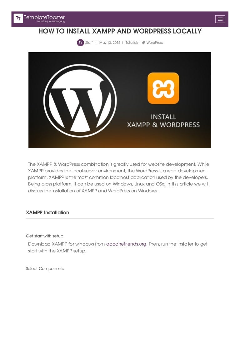 install wordpress xampp install wordpress xampp