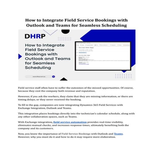 How to Integrate Field Service Bookings with Outlook and Teams for Seamless S...