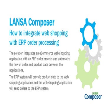 How to integrate web shopping with ERP order processing using LANSA Composer