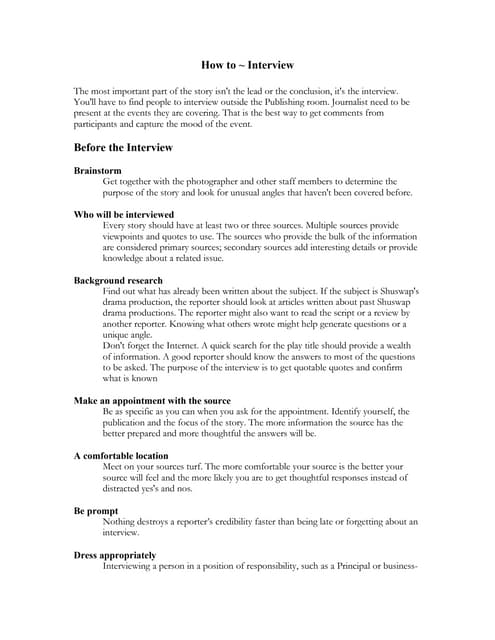How To Interview