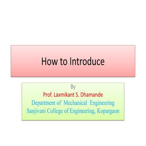 How to introduce | PPTX